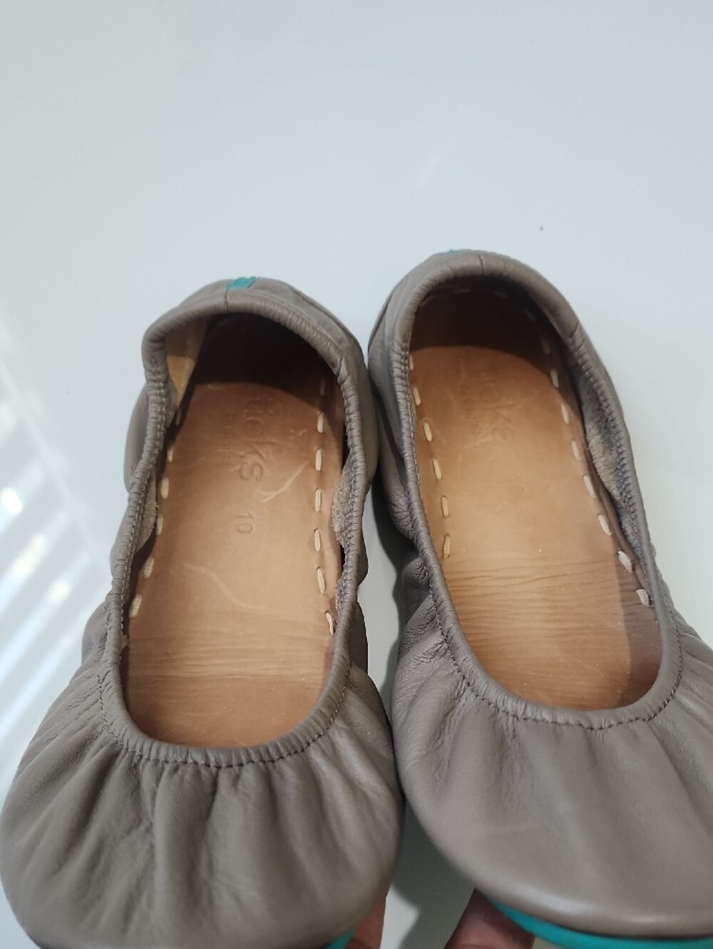 Tieks Taupe Leather Ballet Flats - Picture 5 of 14